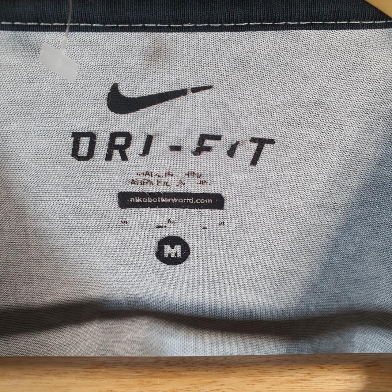 Vintage Nike Dri Fit Running T Shirt Shirt Men’s Medium Grey Logo Swoosh Athletic C9717