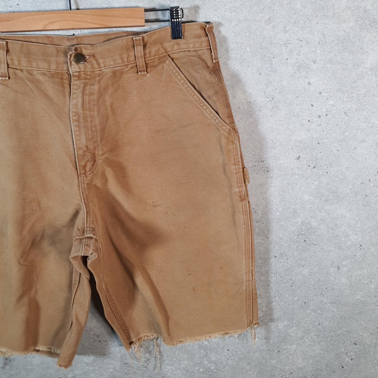 Vintage Carhartt Baggy Carpenter Shorts Jorts Cargo Men’s W36 Brown Dungaree Fit Workwear A4835