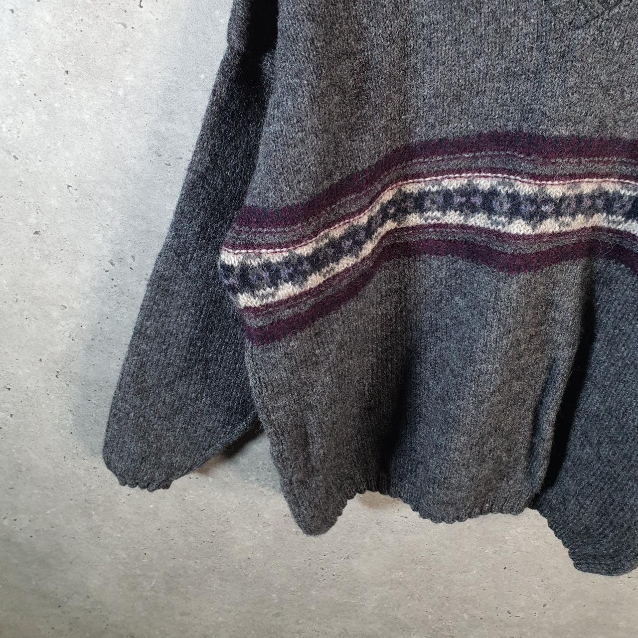 Vintage Eddie Bauer Knit Sweater Womens Large Grey Y2K Pullover Wool