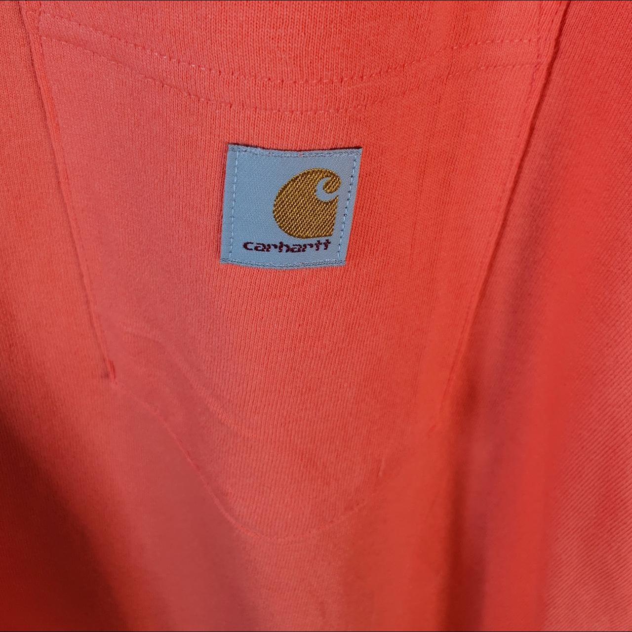 Vintage Carhartt Pocket T Shirt Womens XL Orange Workwear Chore Utility Loose Fit C9229