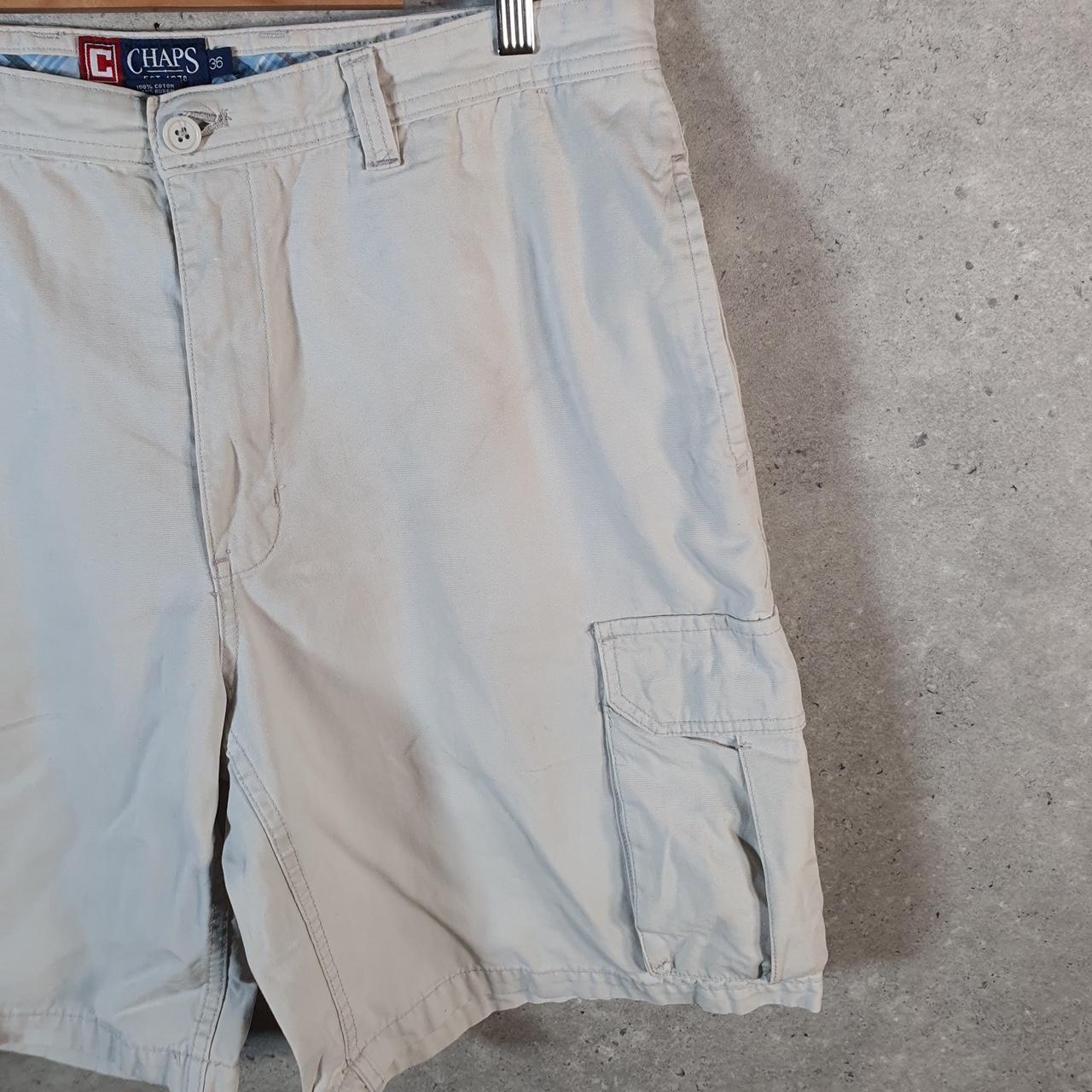 Vintage Chaps Ralph Lauren Polo Shorts Jorts Cargo Men’s W36 Beige Baggy Cotton A4235