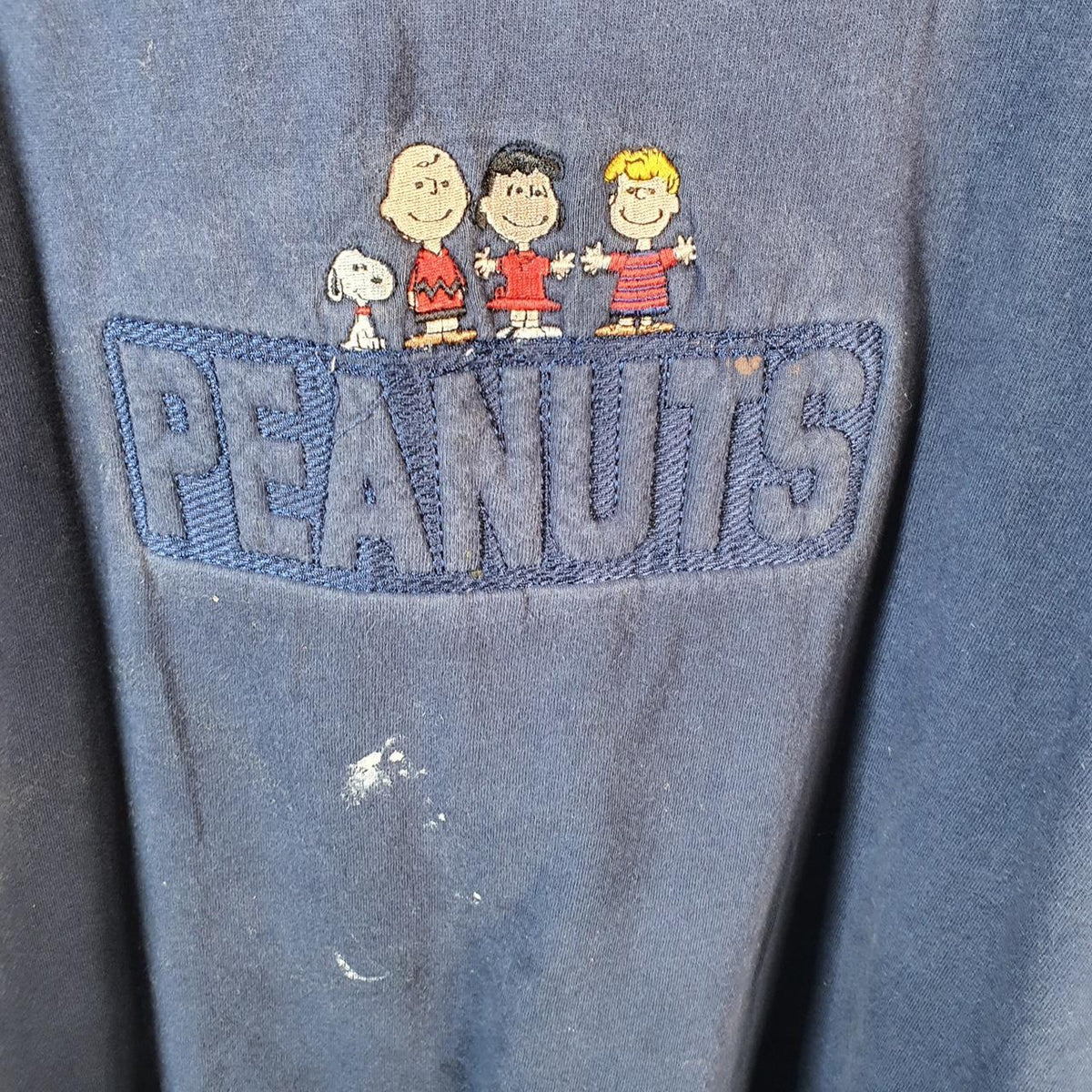 Vintage Peanuts Embroidered 90s USA Single Stitch T Shirt Men’s Large Blue