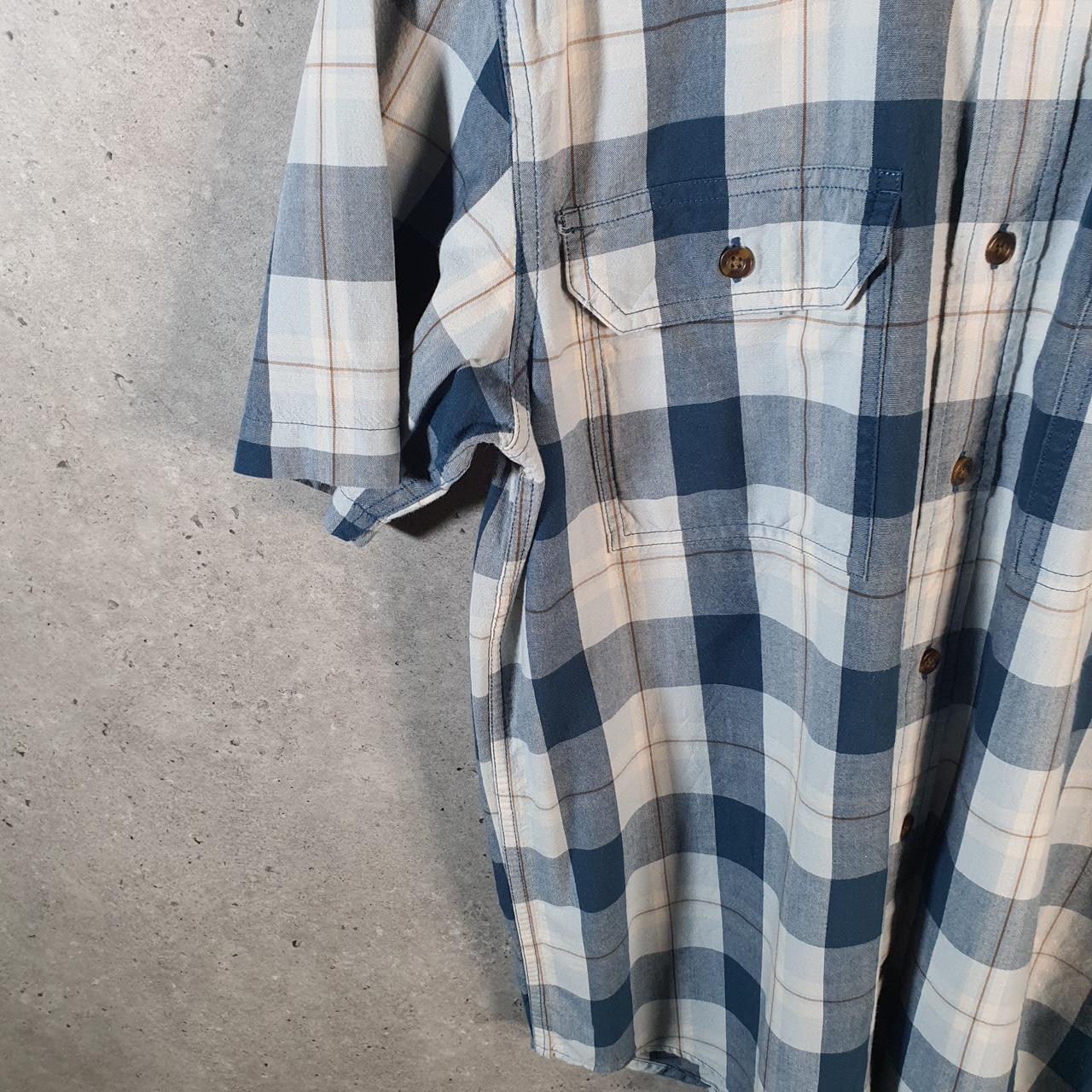 Vintage Carhartt Shirt Button Down Mens Medium Blue Short Sleeve Chore Utility Relaxed