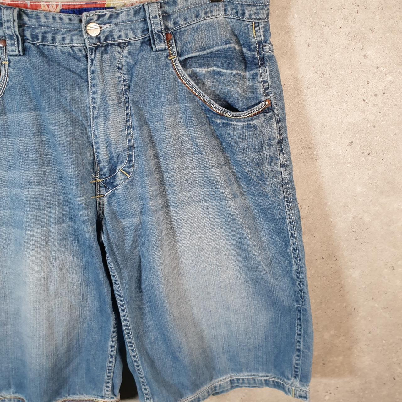 Vintage Enyce Baggy Y2K Hip Hop Jeans Shorts Jorts Mens W38 Blue Denim USA Big Fish Vintage