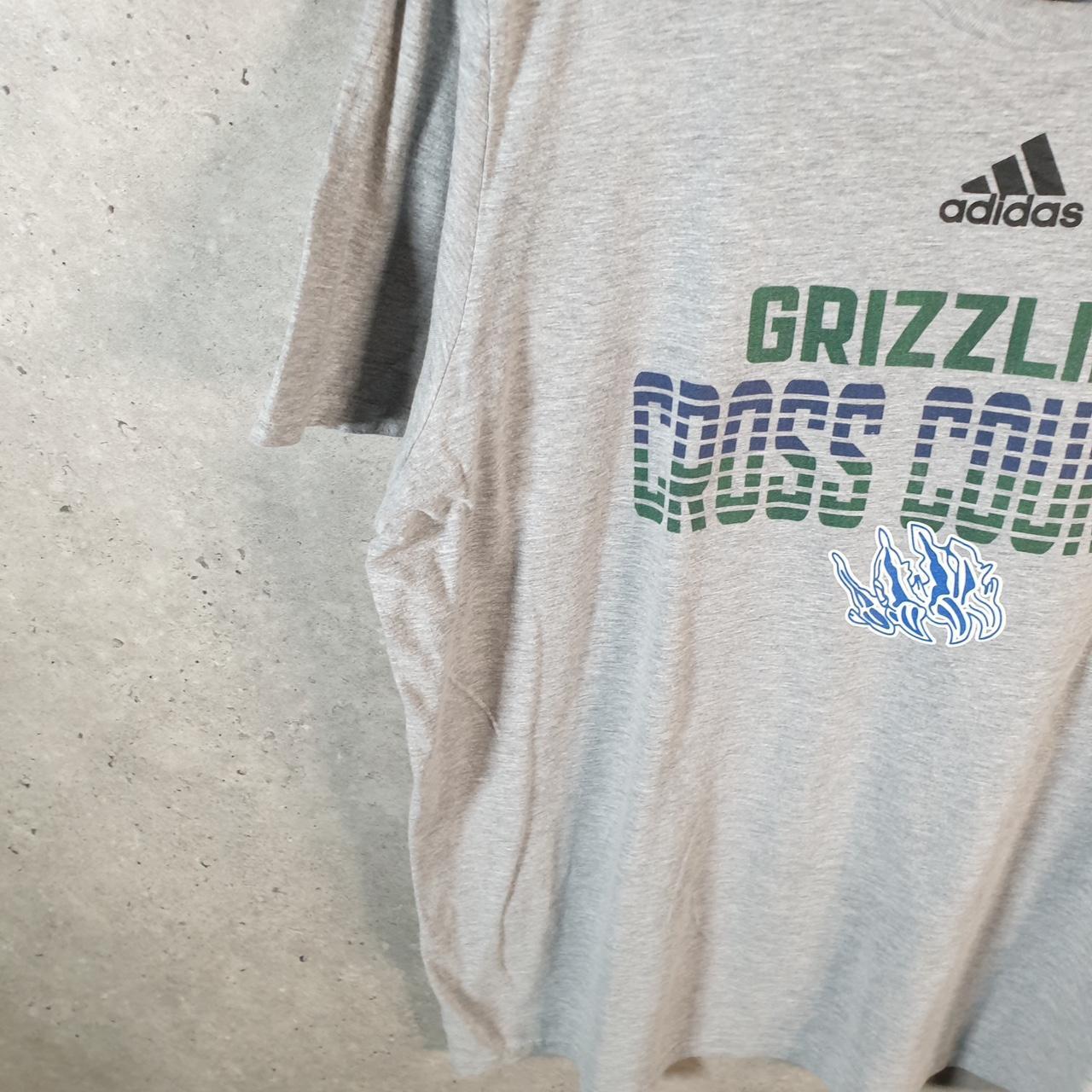 Vintage Adidas Amplifier Grizzlers Cross Country T Shirt Men’s XL Grey Three Stripes Logo Athletic