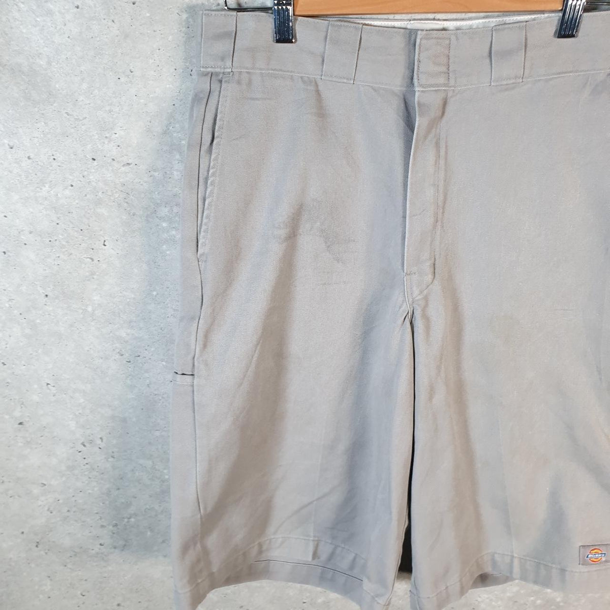 Vintage Dickies Baggy Chino Shorts Jorts Cargo Mens W32 Grey Regular Fit