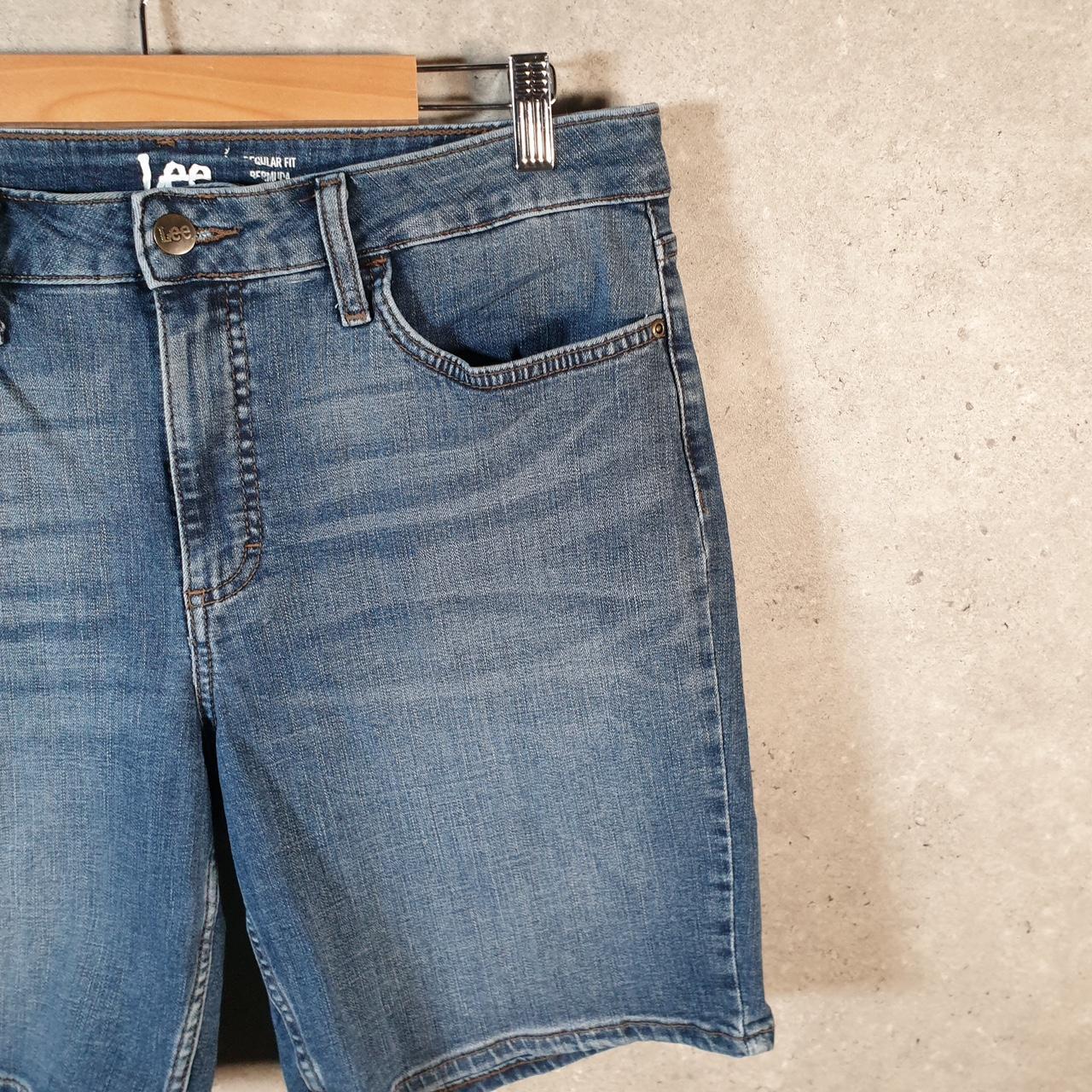 Vintage Lee Baggy Shorts Jorts Cargo Womens W34 Blue Relaxed Denim