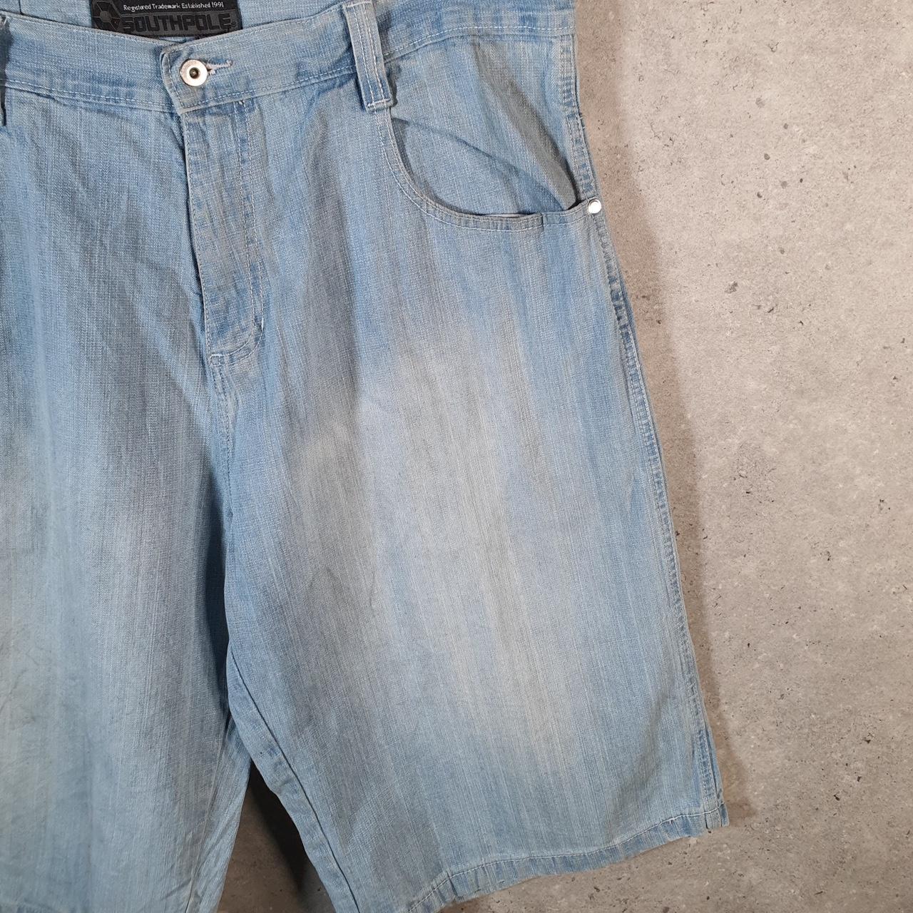 Vintage Southpole Baggy Y2K Hip Hop Jeans Shorts Jorts Mens W40 Blue Denim USA A4470