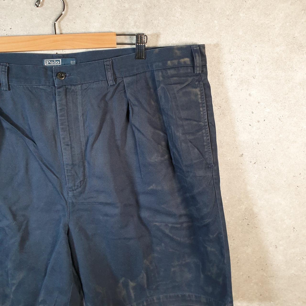 Vintage Ralph Lauren Polo Tyler Shorts Jorts Chino Cargo Men’s W46 Big Navy Blue Baggy