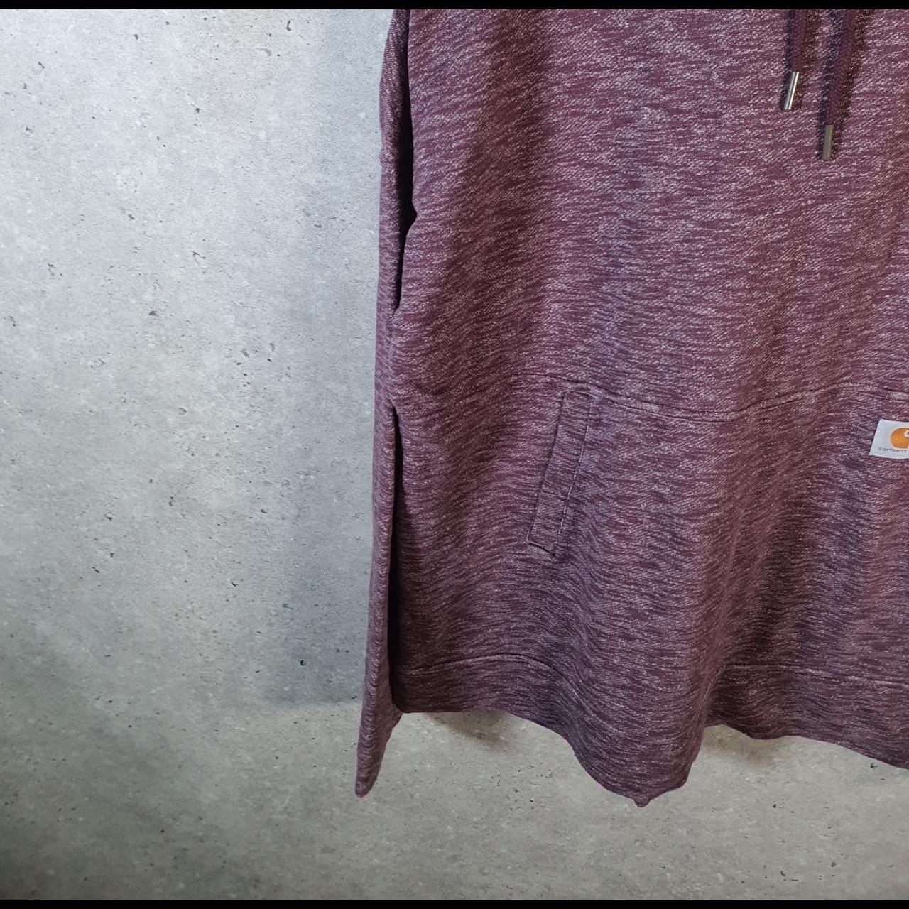 Vintage Carhartt Hoodie Womens Large Burgundy Red Pullover Blank USA Relaxed Fit