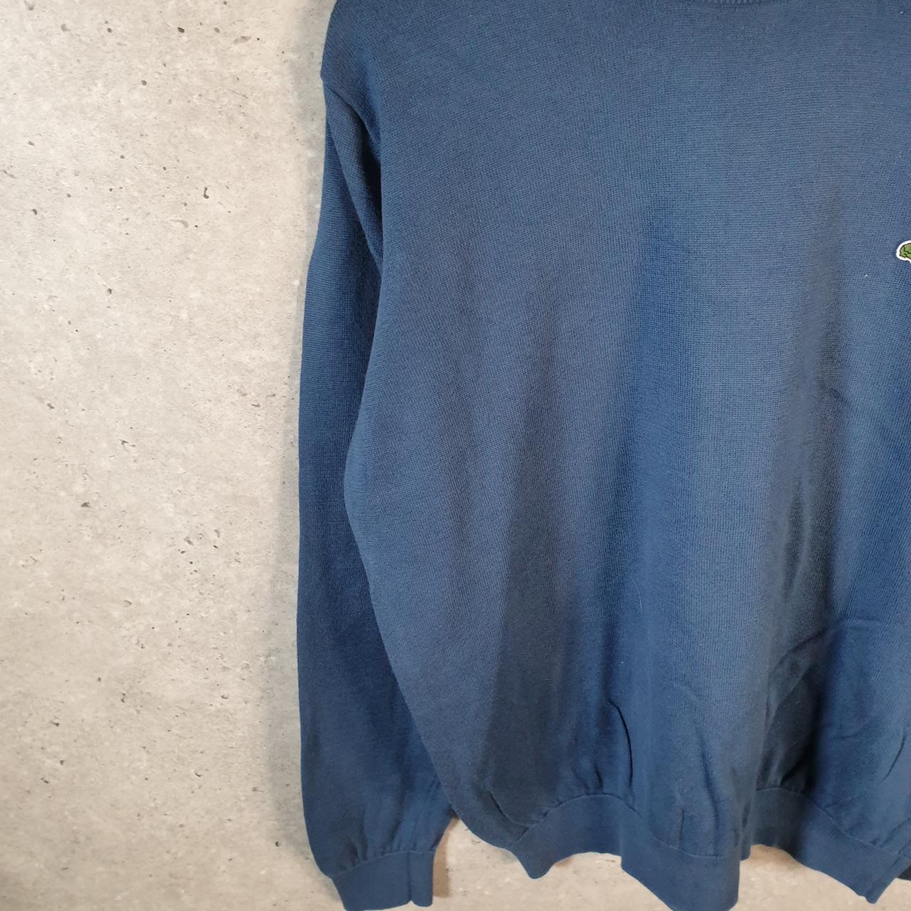 Vintage Lacoste Sweatshirt Men’s Large Blue Pullover Logo Y2K Jumper Logo Casual
