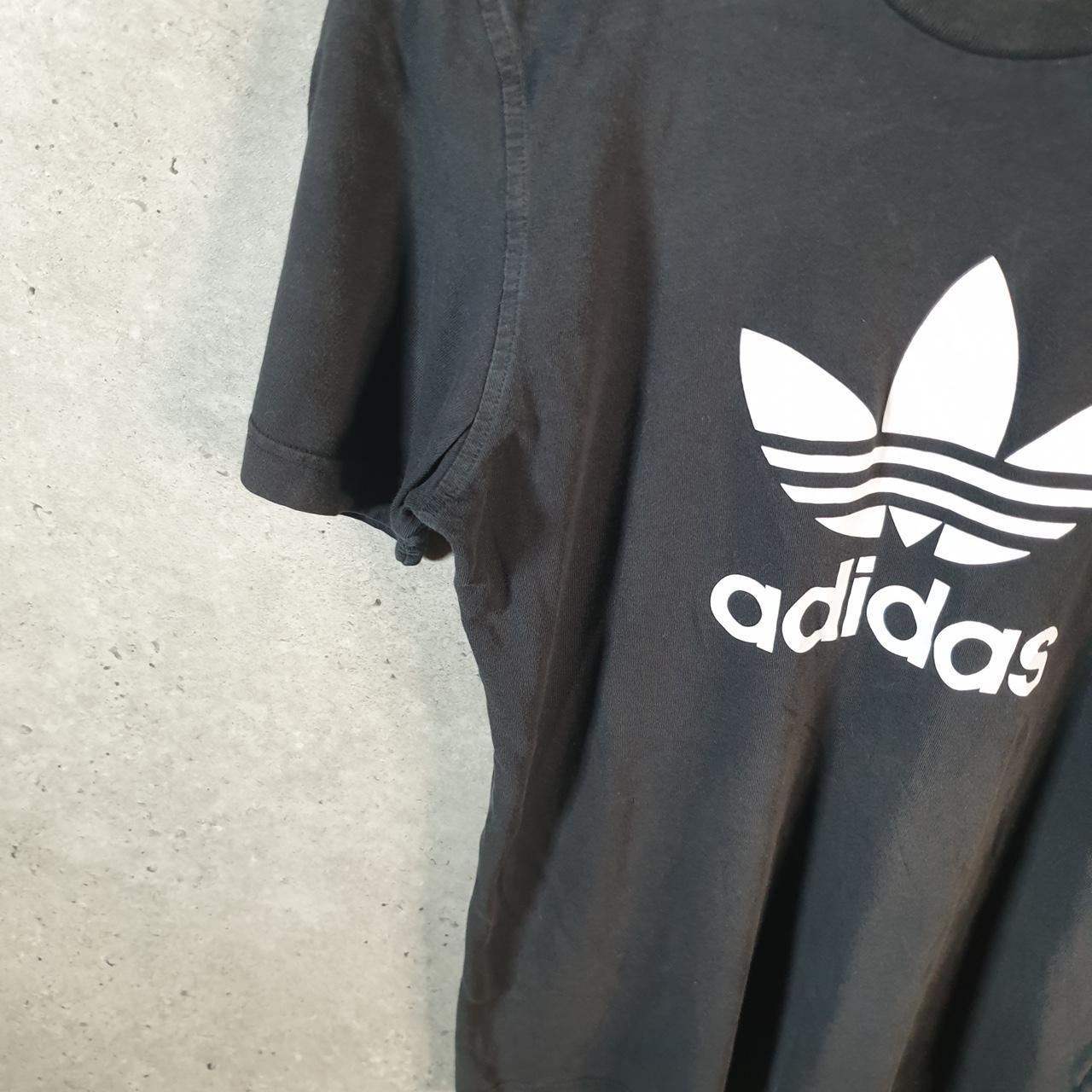 Vintage Adidas Trefoil T Shirt Men’s Small Black Spellout Logo Athletic