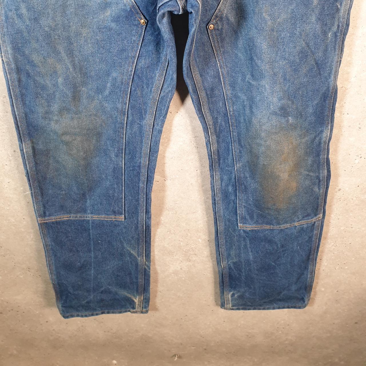 Vintage Carhartt Carpenter Double Knee Trousers Mens W36 L34 Blue Original Dungaree Fit