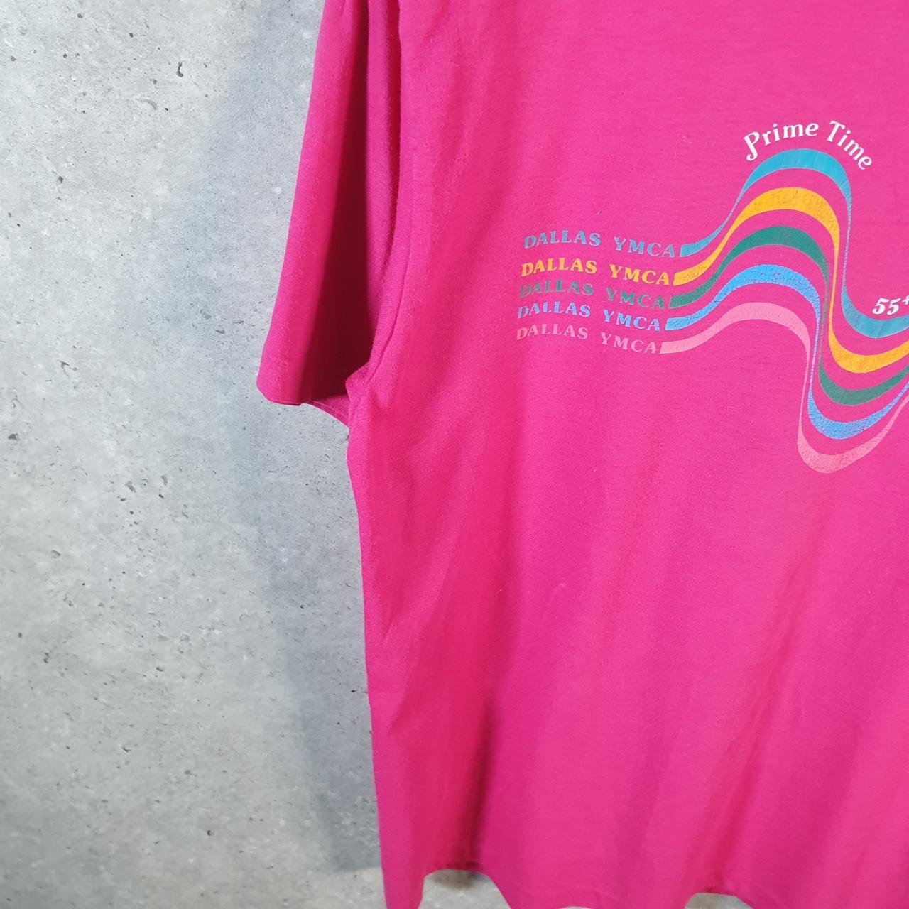 Vintage Hanes Dallas YMCA Prime Time 90s USA Single Stitch T Shirt Men’s Large Pink