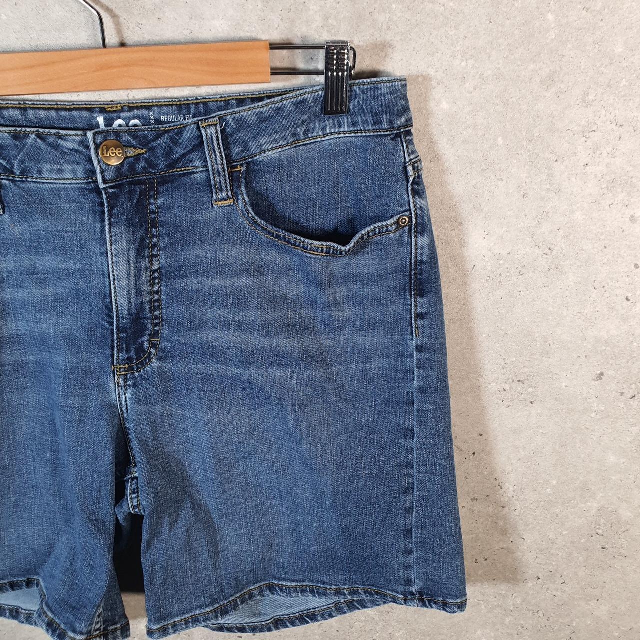 Vintage Lee Baggy Shorts Jorts Cargo Womens W32 Blue Denim Relaxed Cargo