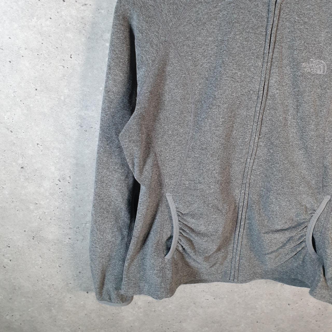 Vintage The North Face TNF Teddy Fleece Hoodie  Womens Large Grey Full Zip Logo Winter