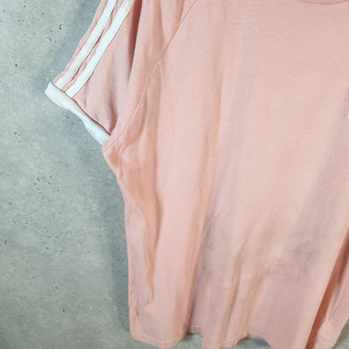 Vintage Adidas Trefoil T Shirt Men’s Medium Pink Spellout Logo Athletic