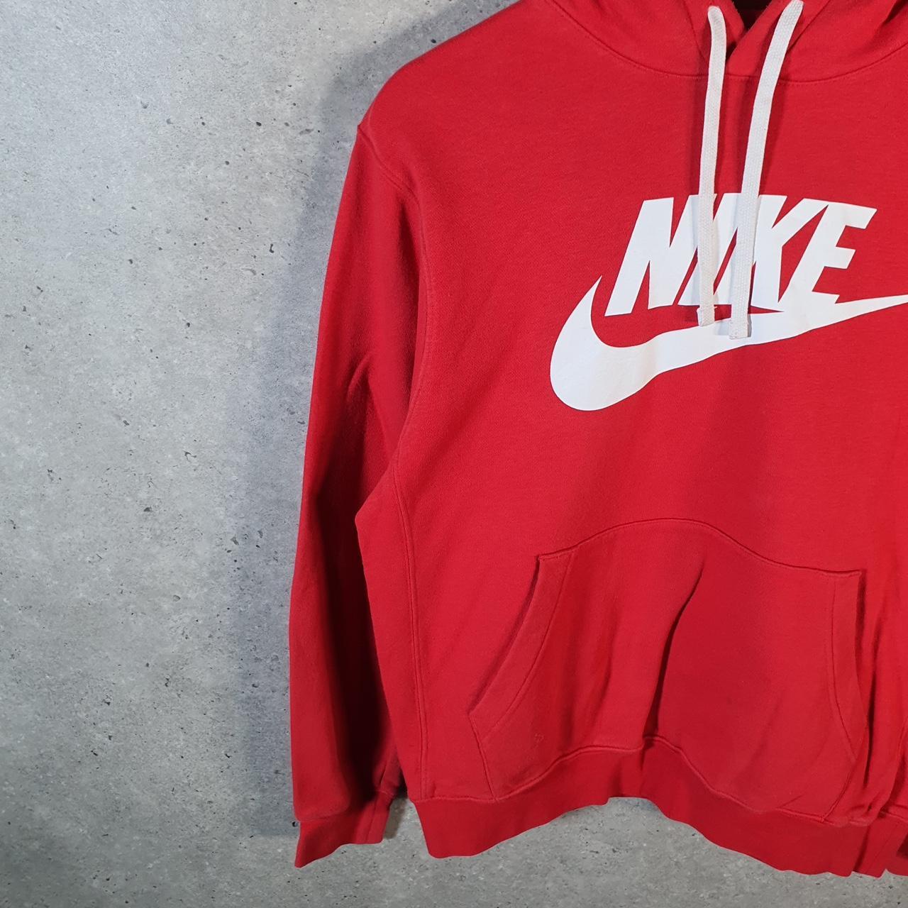 Vintage Nike Club Hoodie Men’s Small Red Swoosh Y2K Pullover