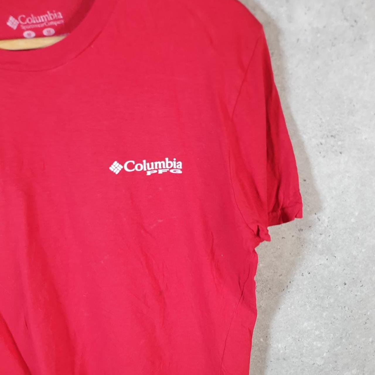 Vintage Columbia PFG USA Flag T Shirt Shirt Men’s Medium Red Logo Athletic