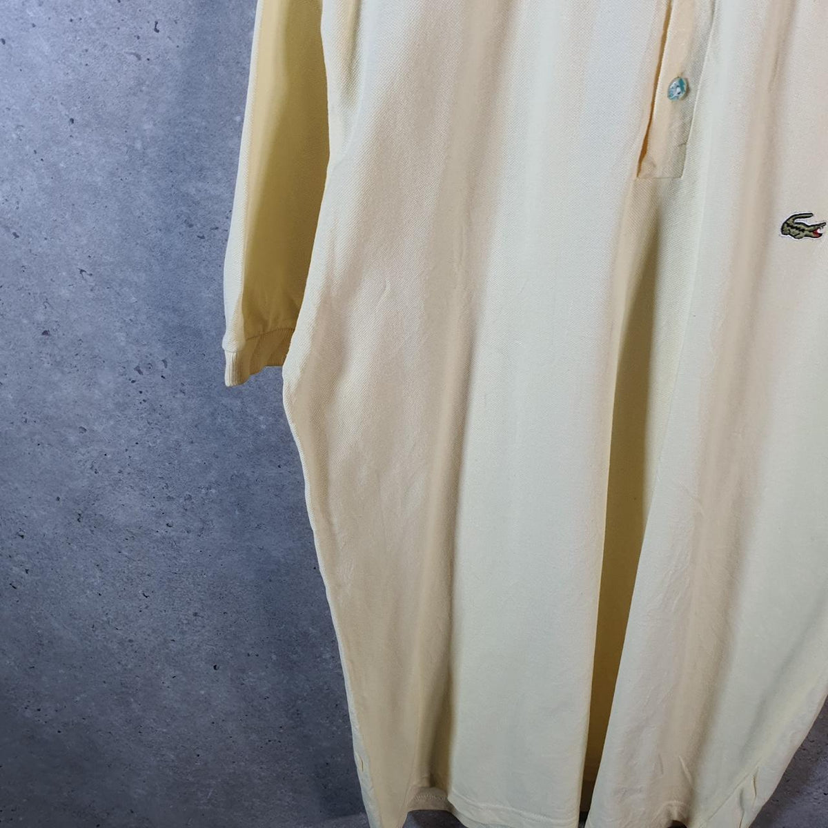 Vintage Lacoste Polo Shirt Men’s Large Yellow Regular Fit Embroidered Logo