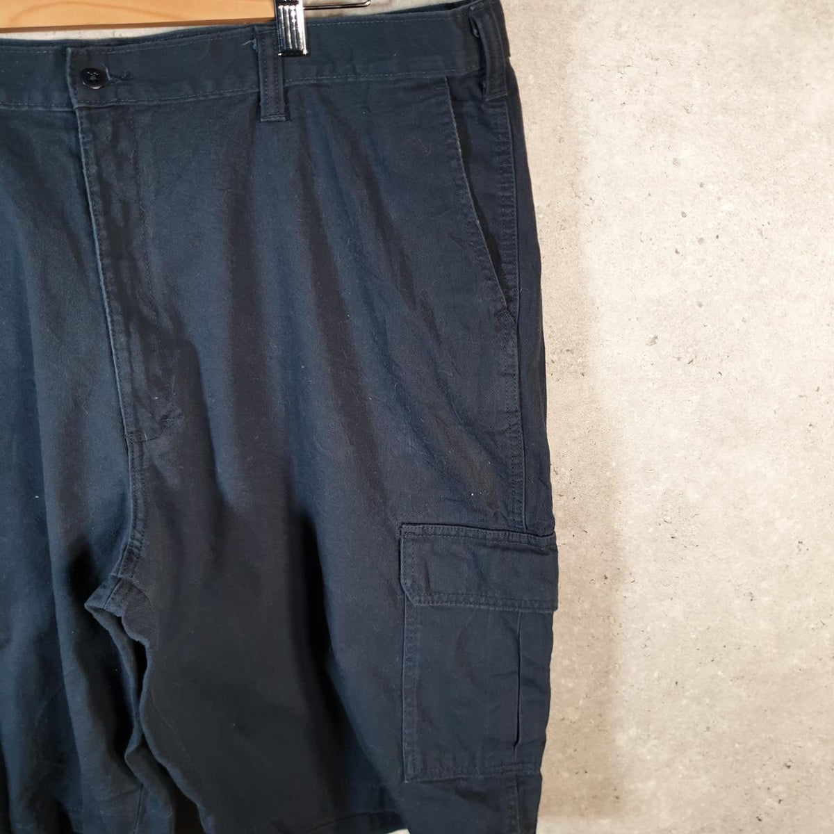 Vintage Dickies Baggy Chino Shorts Jorts Cargo Mens W42 Black Relaxed Fit