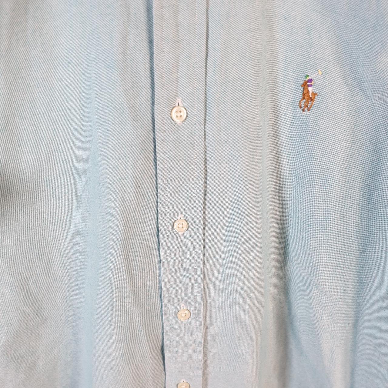 Vintage Ralph Lauren Button Down Shirt Men’s XS XSmall Blue Classic Fit Cotton Pony Big Fish Vintage