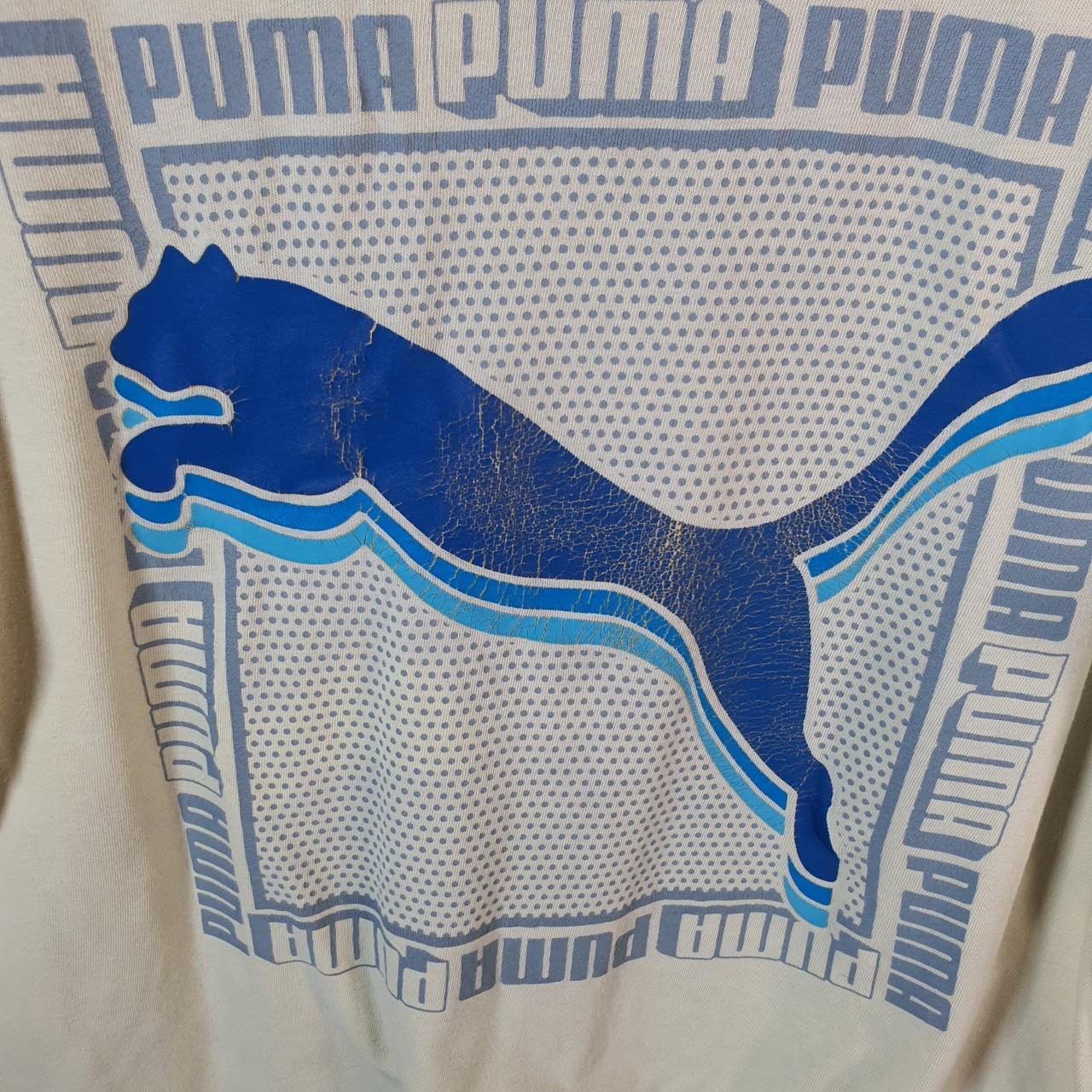 Vintage Puma Spellout T Shirt Men’s Small Yellow sports Logo Athletic