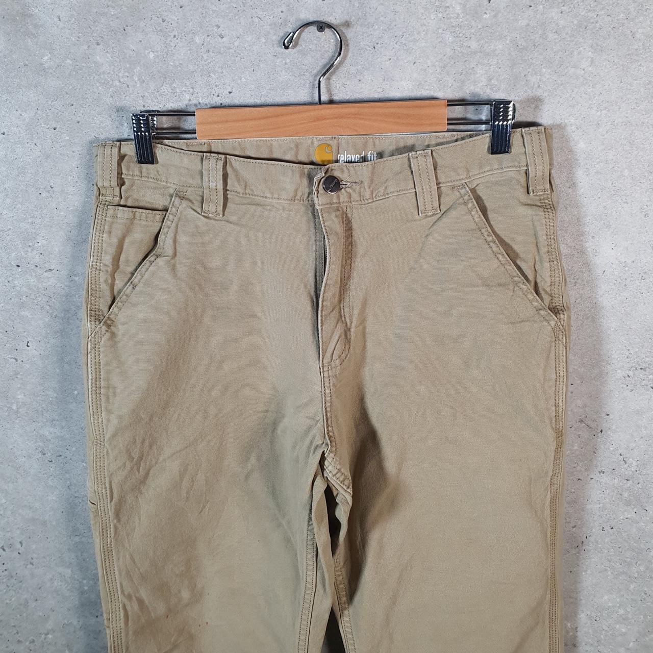 Vintage Carhartt Carpenter Trousers Mens W34 L32 Brown Relaxed Fit Workwear USA