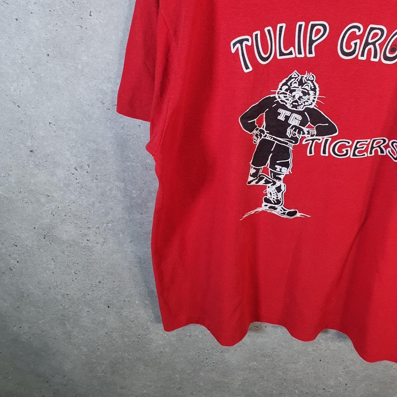 Vintage Screen Stars Tulip Grove Tigers 90s USA Single Stitch T Shirt Men’s XL Red
