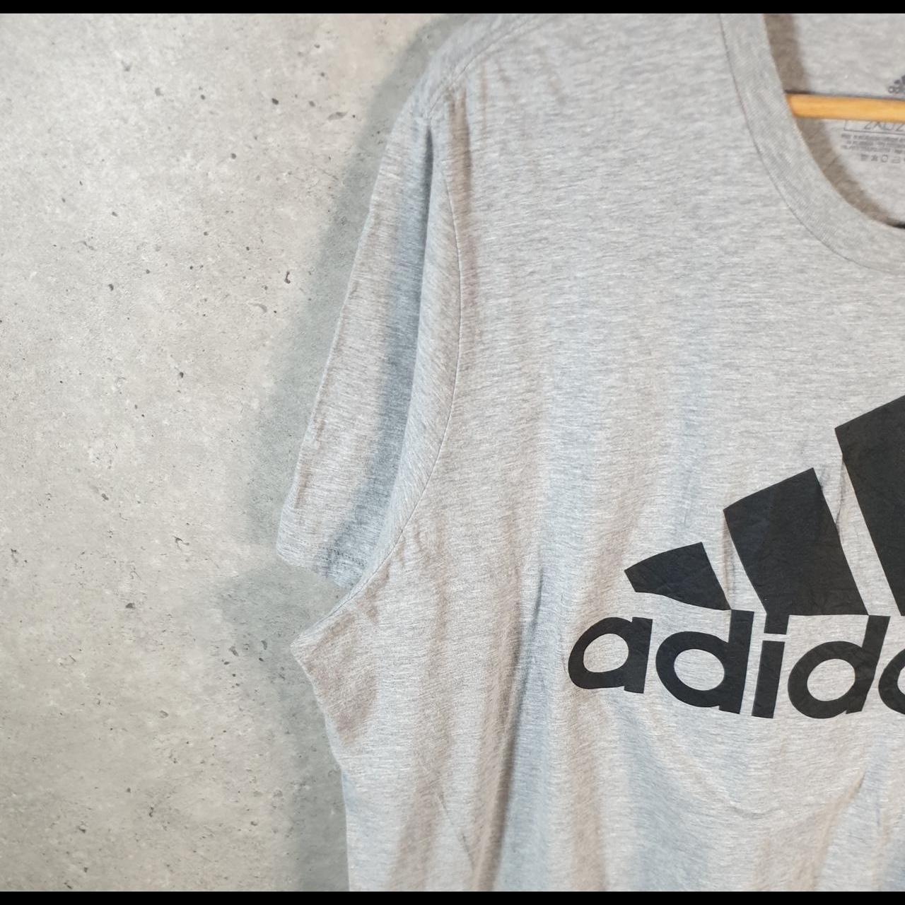 Vintage Adidas Amplifier T Shirt Men’s 2XL Grey Three Stripes Logo Athletic