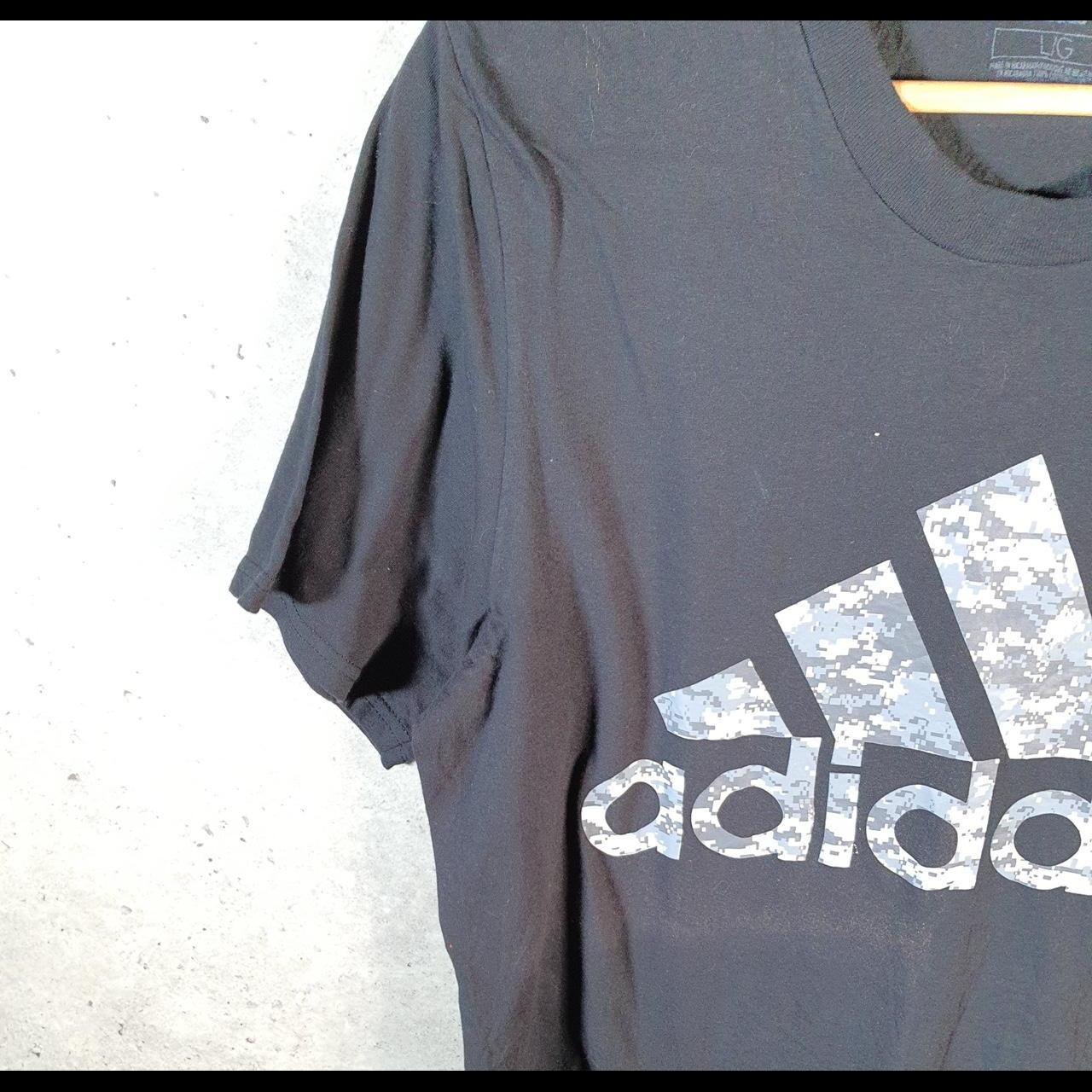 Vintage Adidas Spellout T Shirt Men’s Large Black Three Stripes Logo Athletic