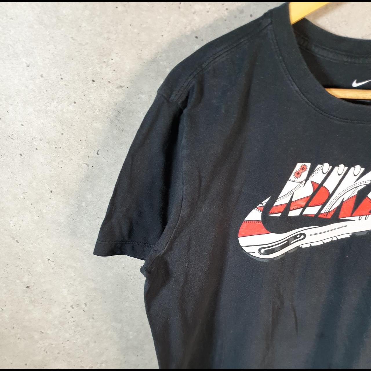 Vintage Nike Airmax Trainer T Shirt Men’s Medium Black Logo Swoosh Athletic