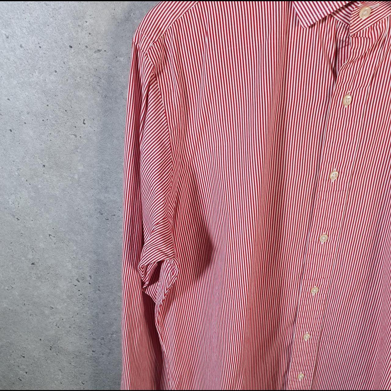 Vintage Ralph Lauren Button Down Shirt Men’s XL Red Striped Regent Custom Fit Cotton