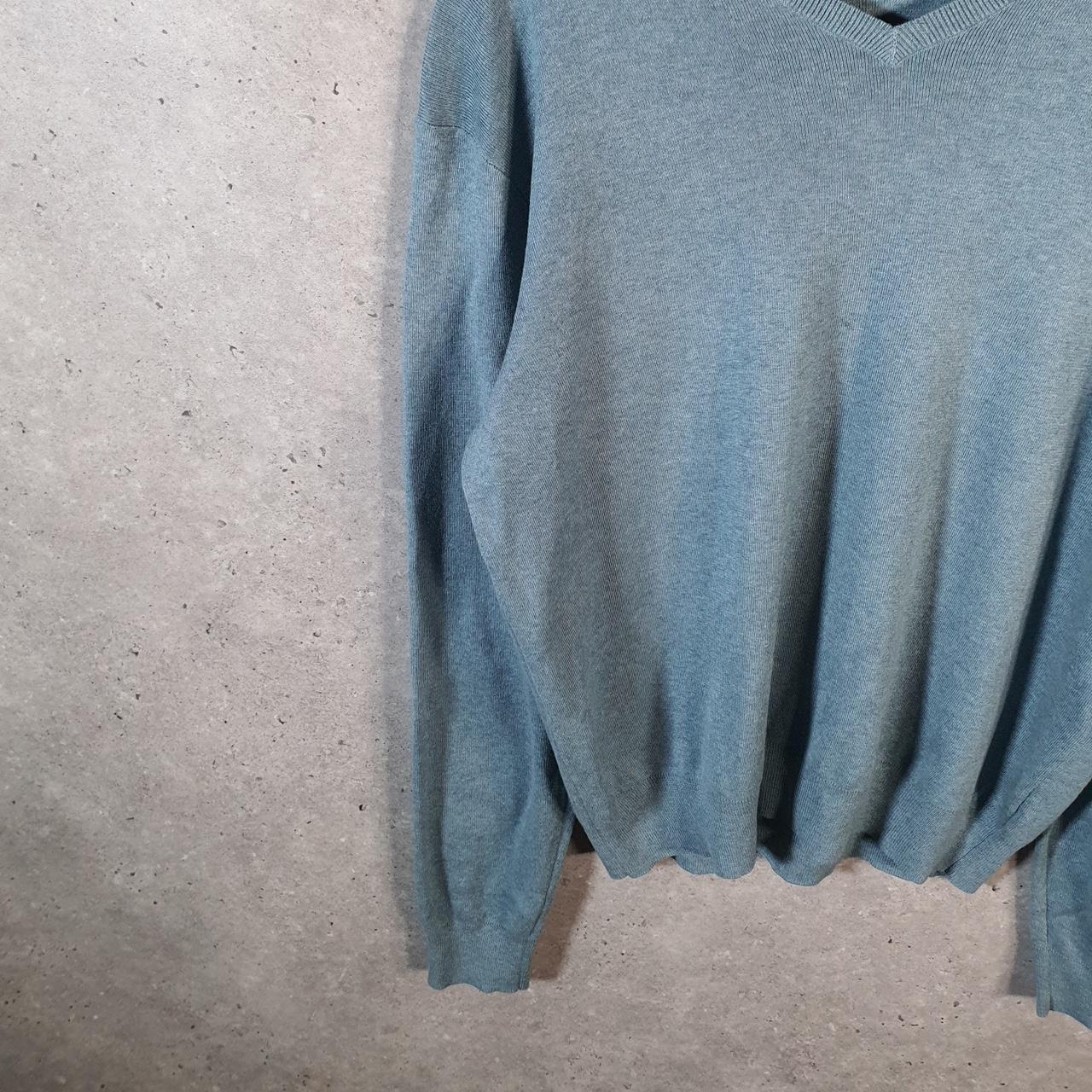 Vintage Ralph Lauren Polo V Neck Sweatshirt Men’s Large Blue Cotton Pullover Pony