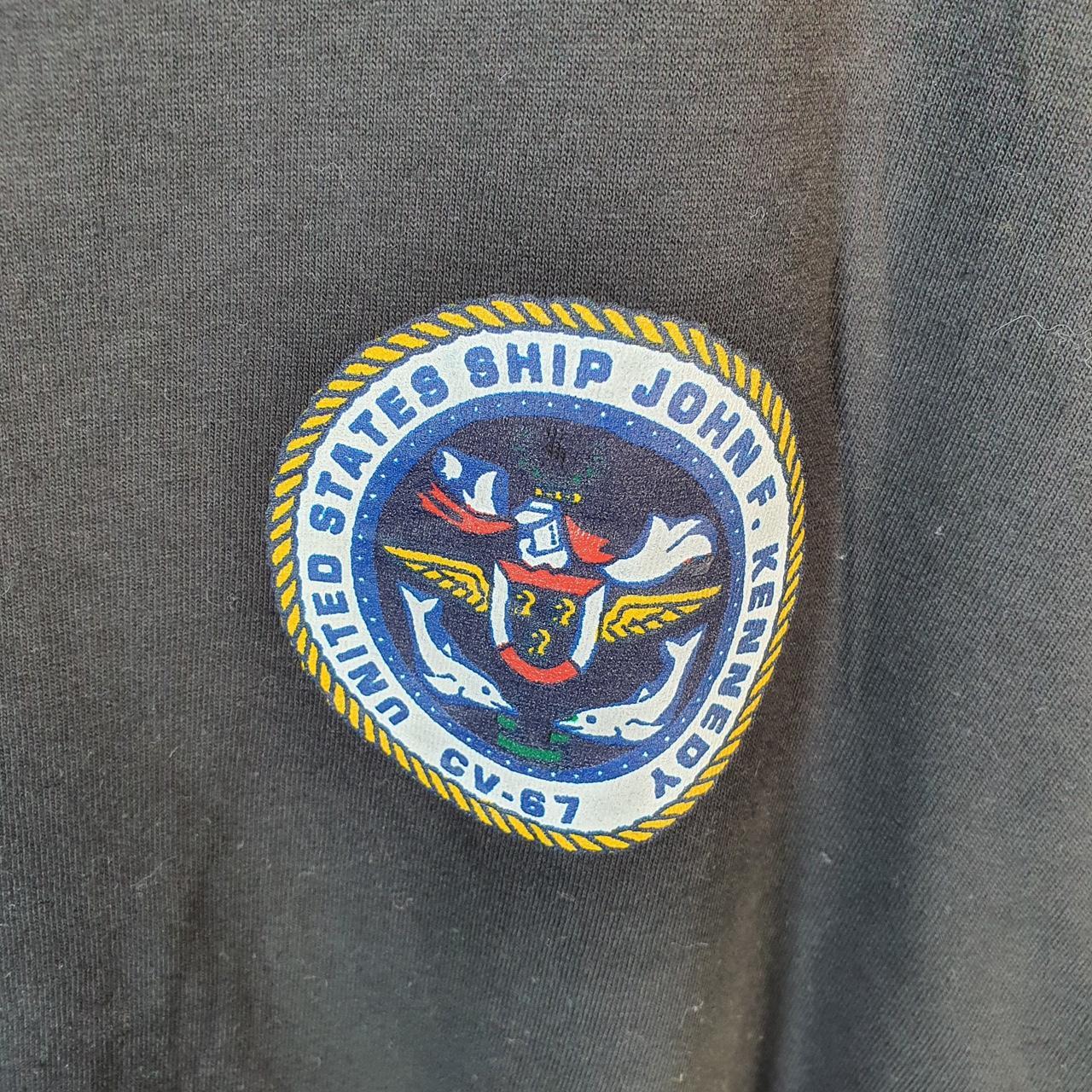 Vintage Oneita Power John F Kennedy Ship 90s USA Single Stitch T Shirt Men’s XL Black