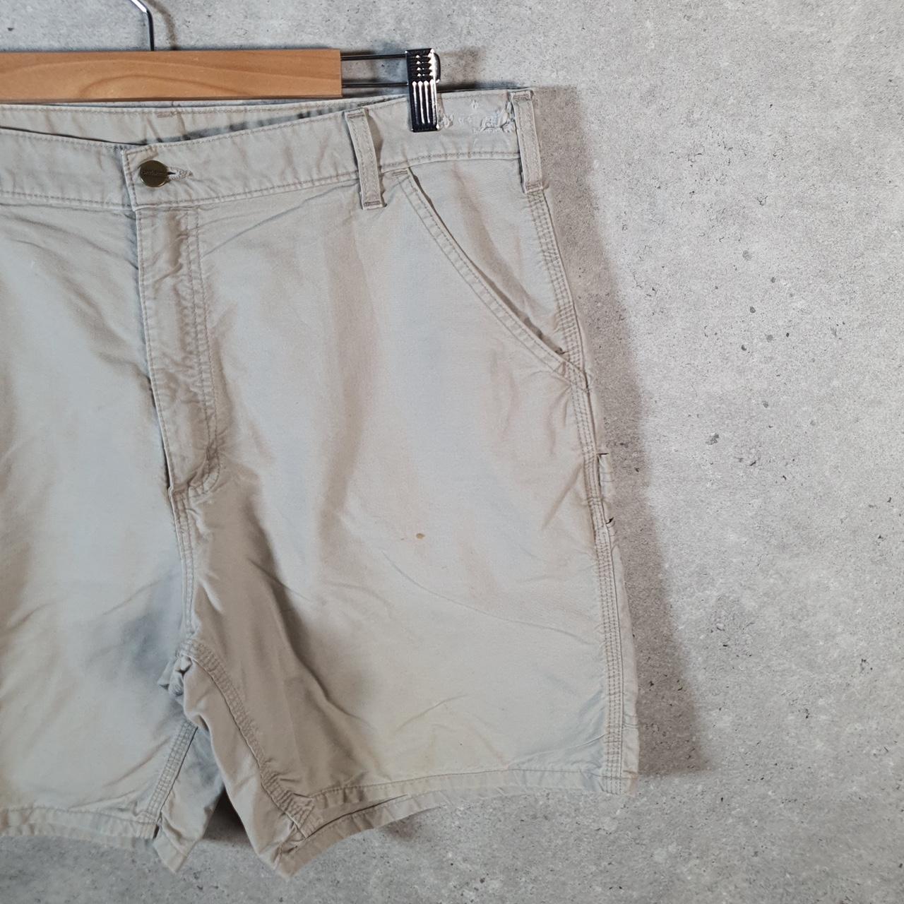 Vintage Carhartt Baggy Carpenter Shorts Jorts Cargo Men’s W38 Beige Relaxed Fit Workwear A4864