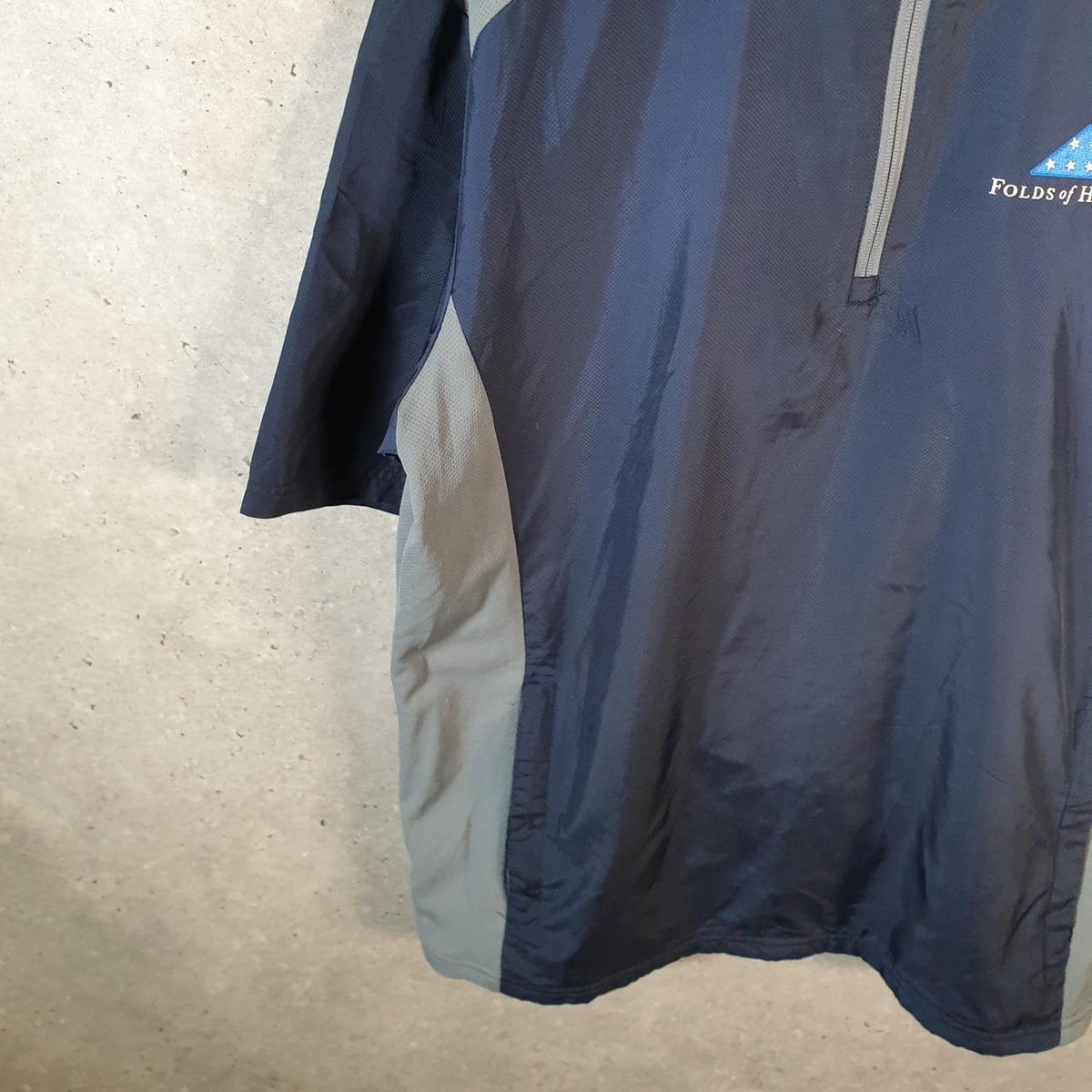 Adidas Short Sleeve Golf Track Jacket Mens Large Blue Folds Of Honour Athletic Full Zip
