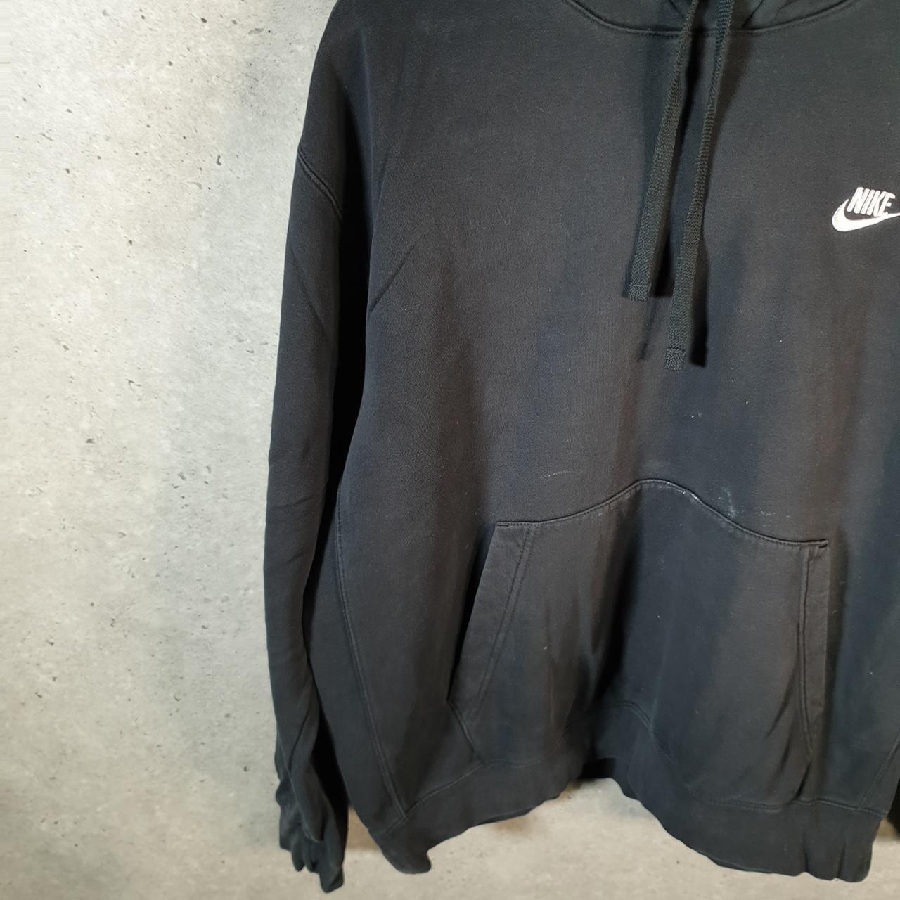 Vintage Nike Club Embroidered Hoodie Men’s Large Black Swoosh Y2K Pullover