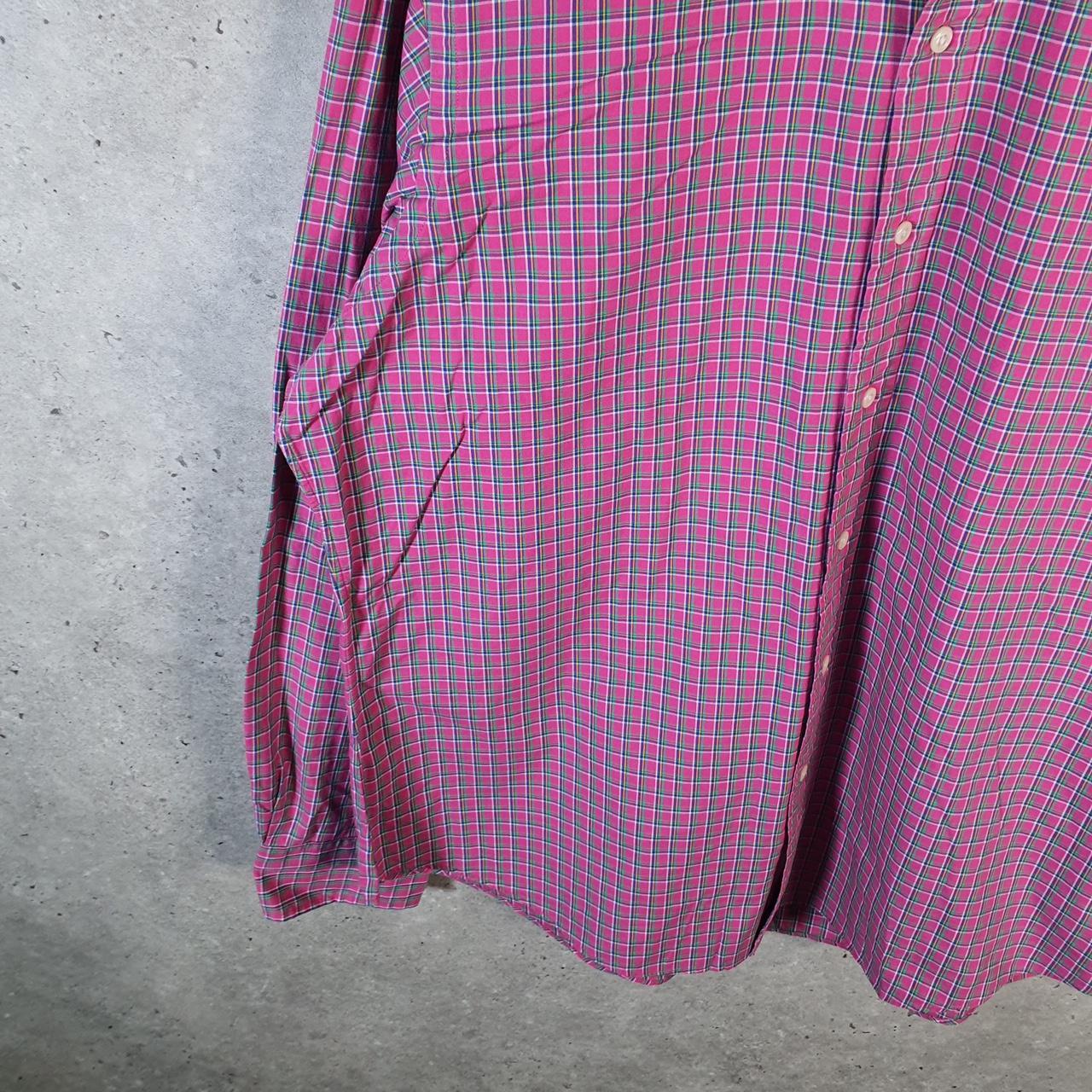 Vintage Ralph Lauren Button Down Shirt Men’s Large Pink Checkered Cotton