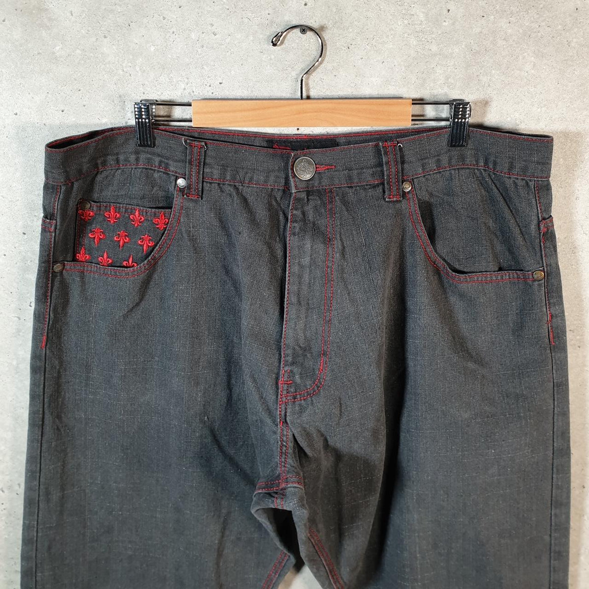 Vintage Dmar Baggy Y2K Hip Hop Jeans Mens W44 L32 Grey Denim Wide Leg Big Fish Vintage