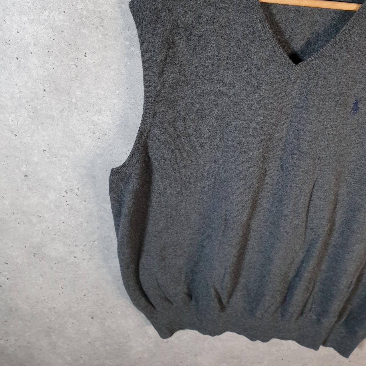 Vintage Ralph Lauren Polo Tank Vest Merino Wool Sweatshirt Men’s XL Grey Pullover Pony