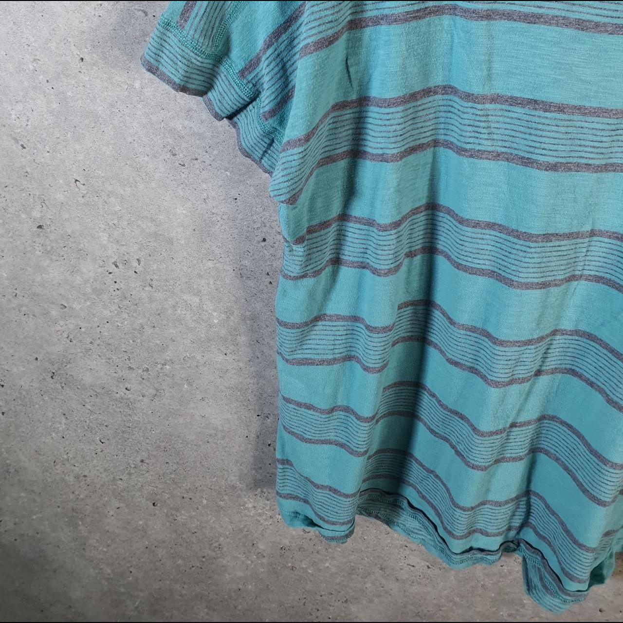 Vintage The North Face TNF Spellout T Shirt Womens XL Striped Blue Logo Athletic