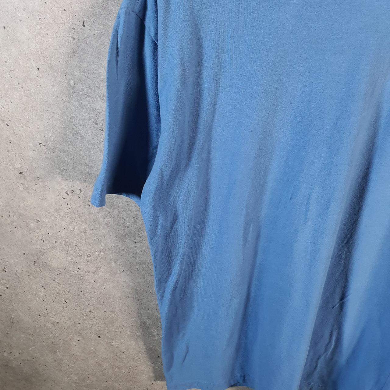 Vintage Adidas T Shirt Men’s Large Blue Three Stripes Athletic Logo