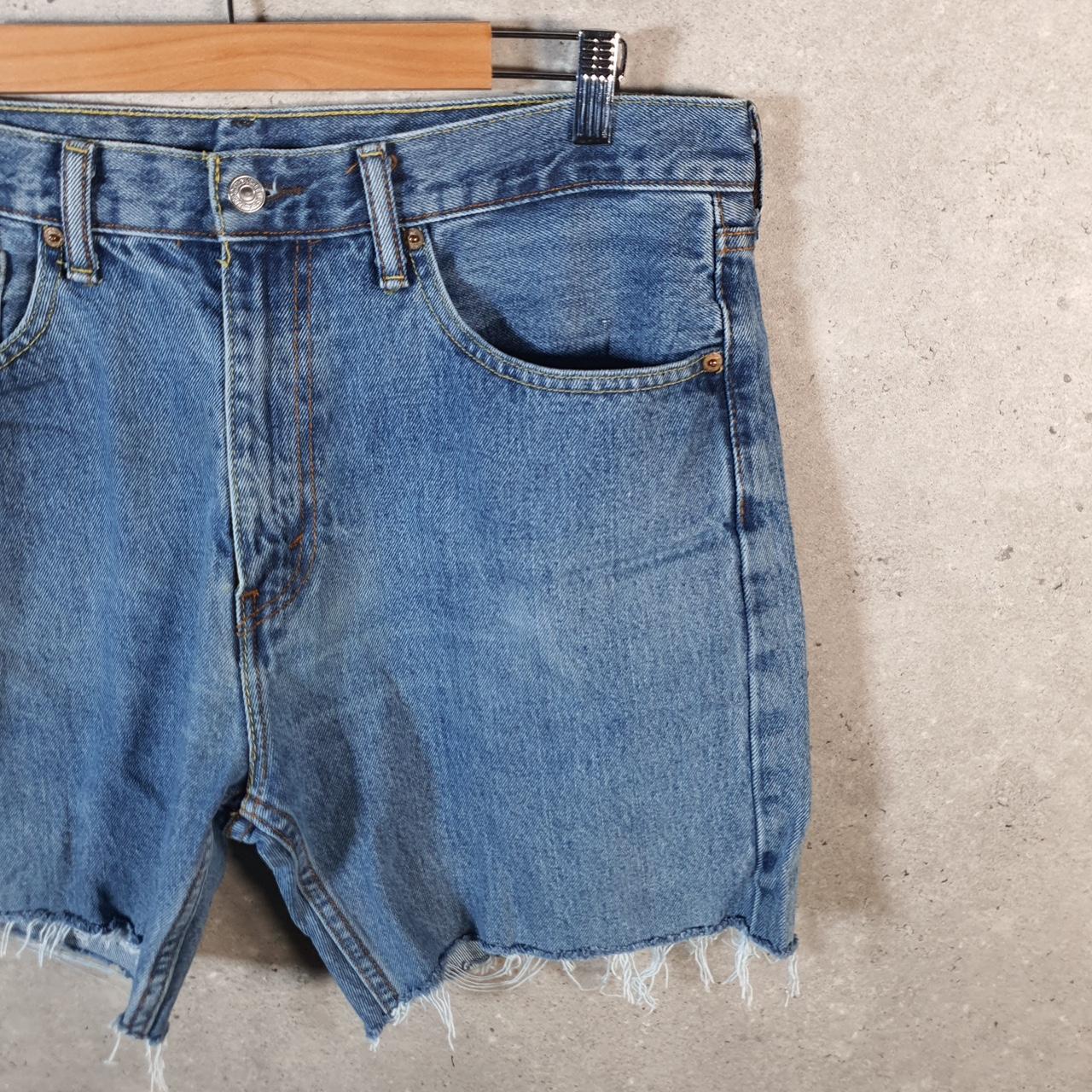 Vintage Levi’s 505 Cut Off Shorts Jorts Cargo Blue W36 Blue Relaxed Denim