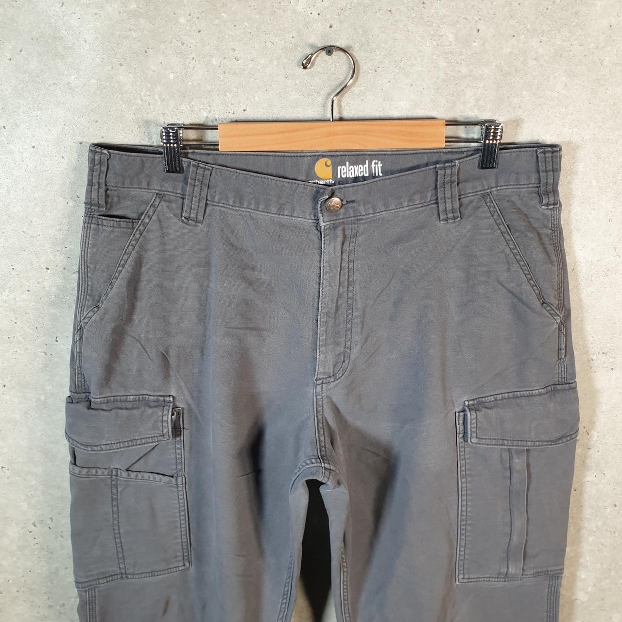 Vintage Carhartt Carpenter Trousers Mens W38 L32 Grey Relaxed Fit Workwear