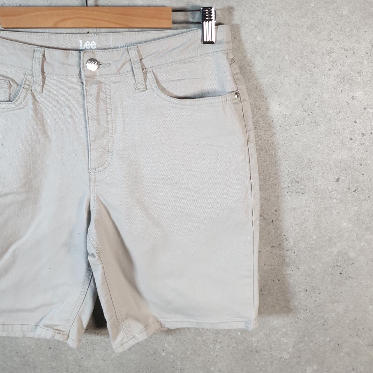 Vintage Lee Baggy Shorts Jorts Cargo Womens W30 Beige Relaxed Denim