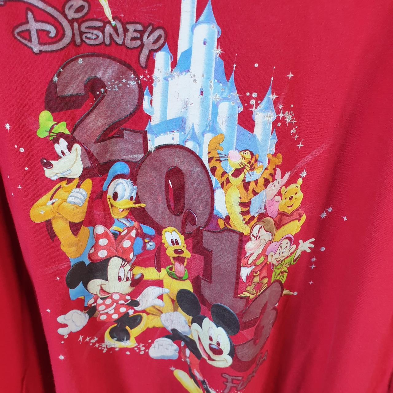 Vintage Disney Land Mickey Mouse 2013 T Shirt Womens 2XL Red Graphic Cartoon C9708