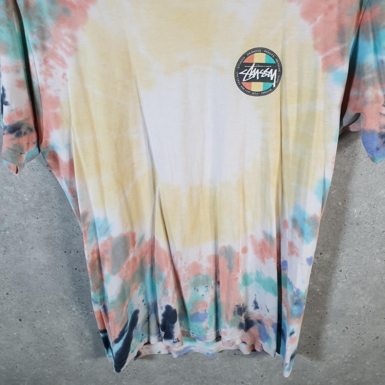 Vintage Stussy Feelin Irie Printed T Shirt Men’s Medium Tie Dye Graphic Short Sleeve Big Fish Vintage