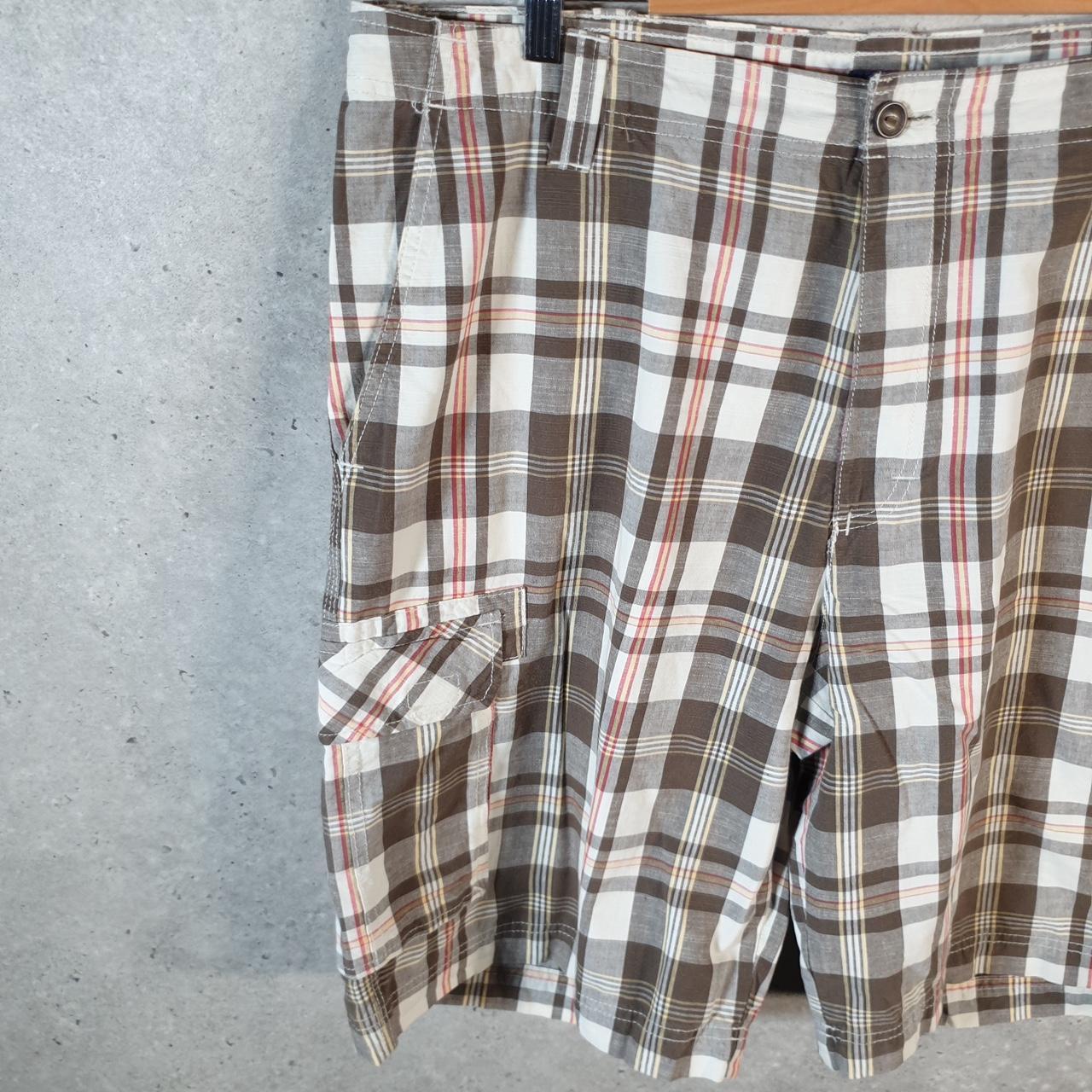 Vintage Izod Shorts Jorts Cargo Men’s W38 Checkered Chino Pockets Baggy Cotton