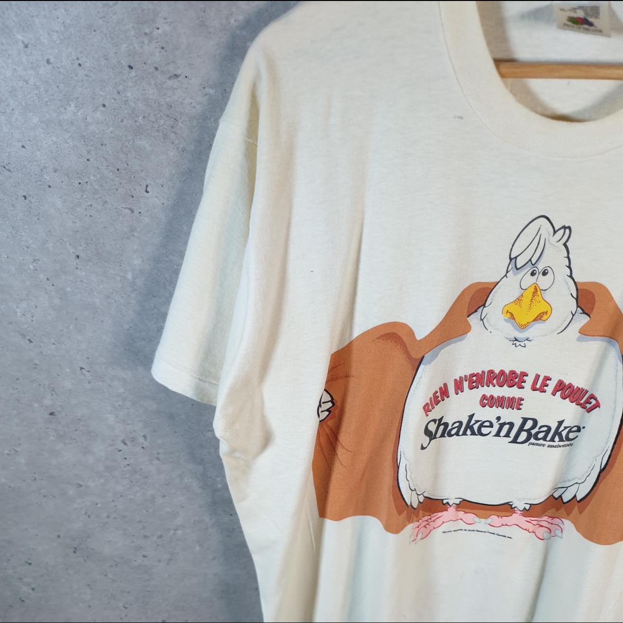 Vintage Fruit of the Loom Shake N Bake Chicken 90s Single Stitch T Shirt Men’s XL Beige